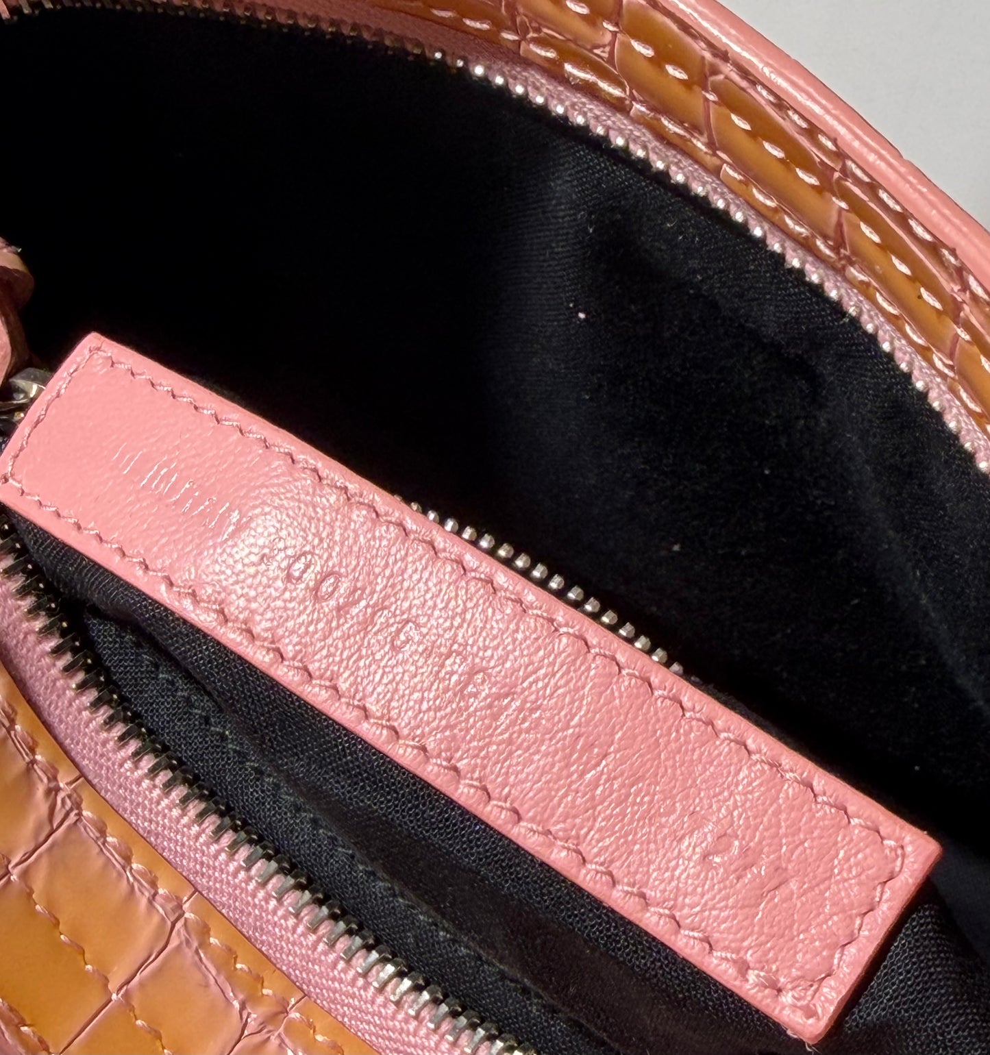 Balenciaga Pink Crocodile Embossed Mini City Bag
