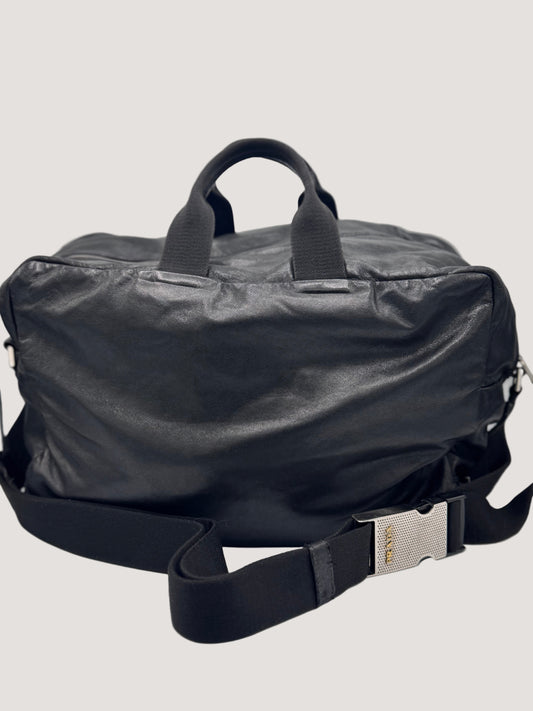 Prada Black Leather Duffle Bag