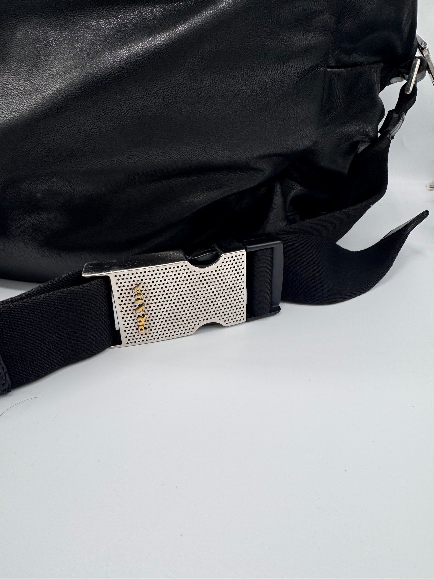 Prada Black Leather Duffle Bag