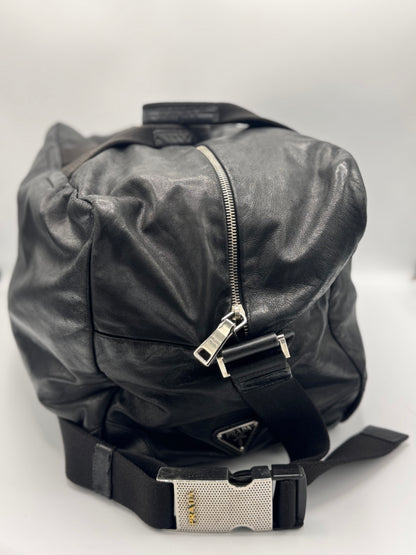 Prada Black Leather Duffle Bag