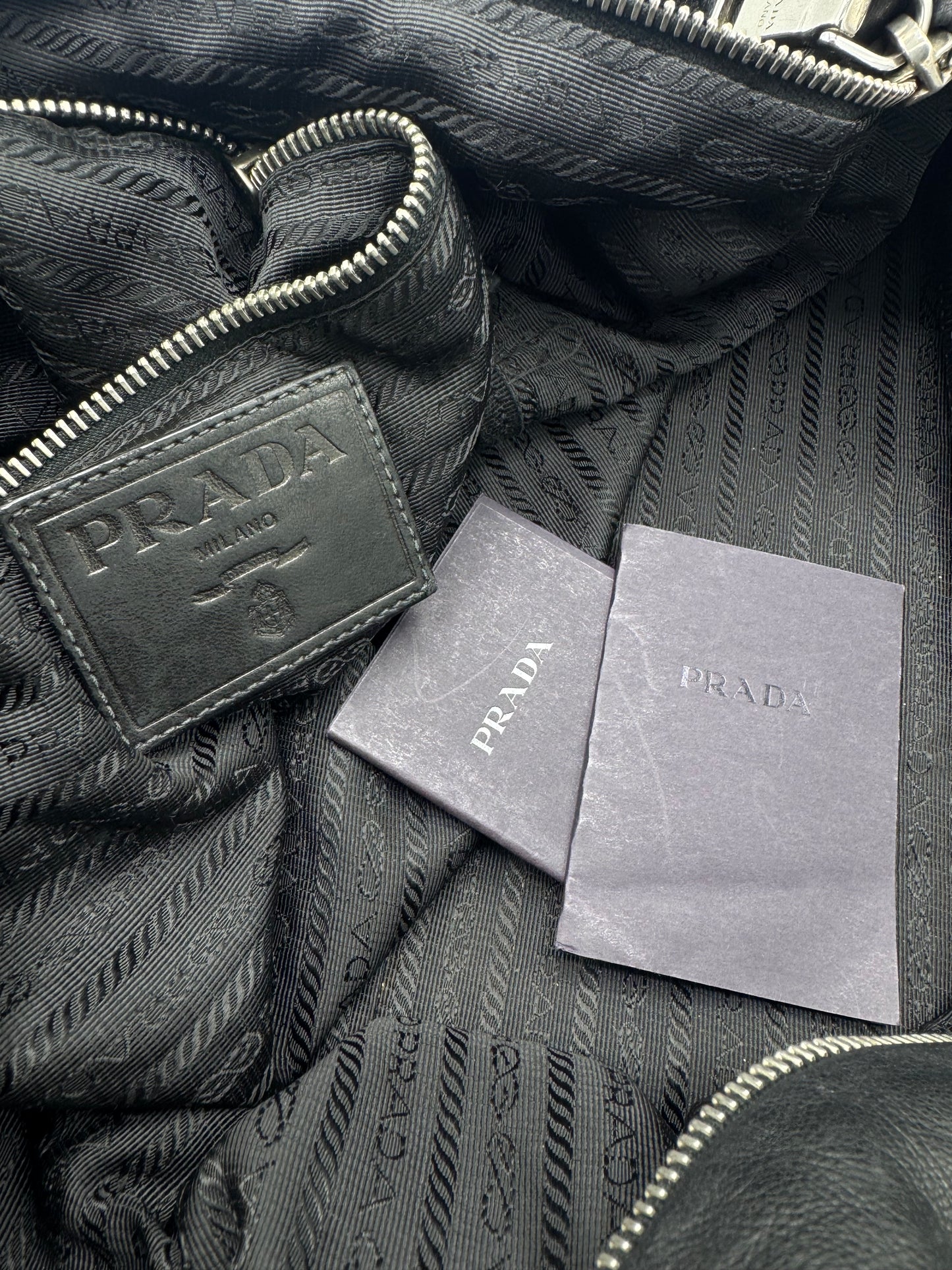 Prada Black Leather Duffle Bag