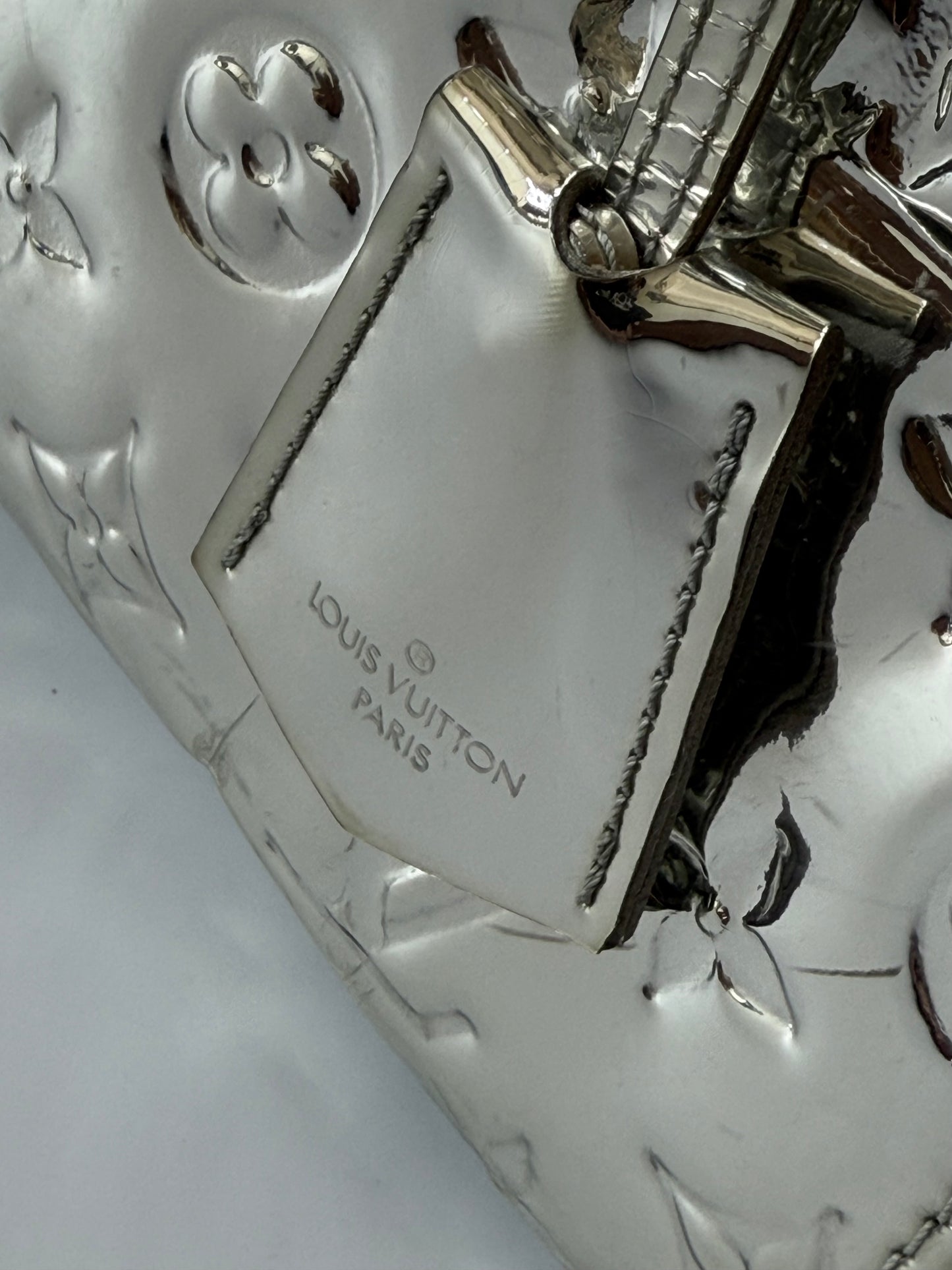 Louis Vuitton Limited Silver Monogram Miroir Speedy 30 Bag