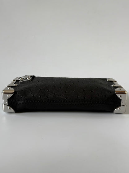 Louis Vuitton Black Ostrich Leather Side Trunk MM