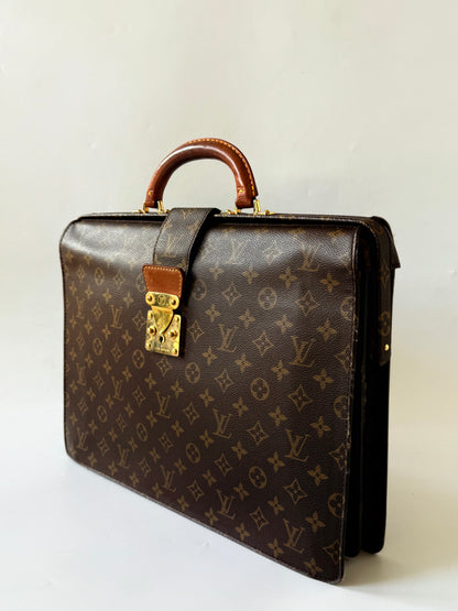Louis Vuitton Monogram Serviette Fermoir Briefcase Bag