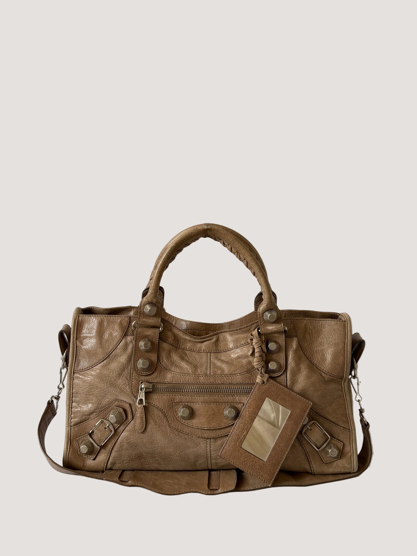 2000’s Balenciaga Brown Giant 21 Silver Hardware City Bag