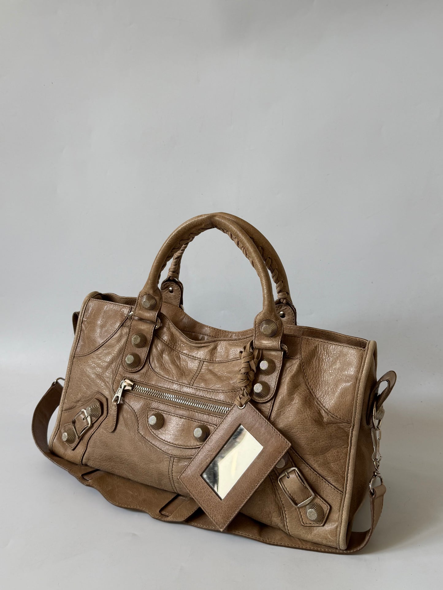2000’s Balenciaga Brown Giant 21 Silver Hardware City Bag