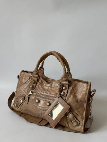 2000’s Balenciaga Brown Giant 21 Silver Hardware City Bag