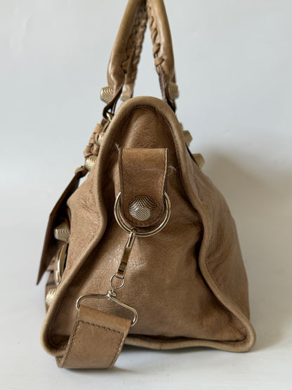 2000’s Balenciaga Brown Giant 21 Silver Hardware City Bag