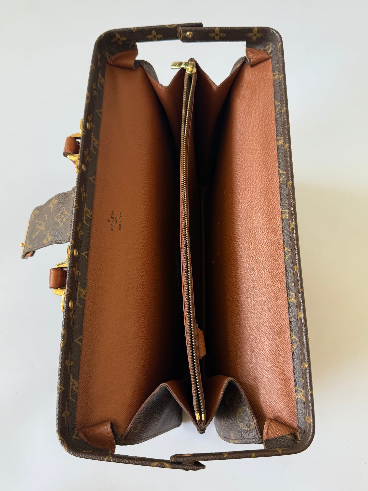 Louis Vuitton Monogram Serviette Fermoir Briefcase Bag