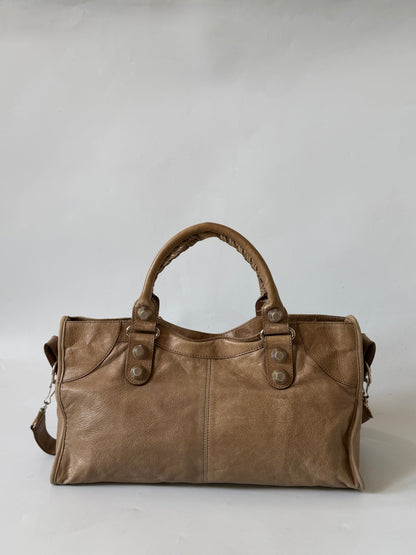 2000’s Balenciaga Brown Giant 21 Silver Hardware City Bag