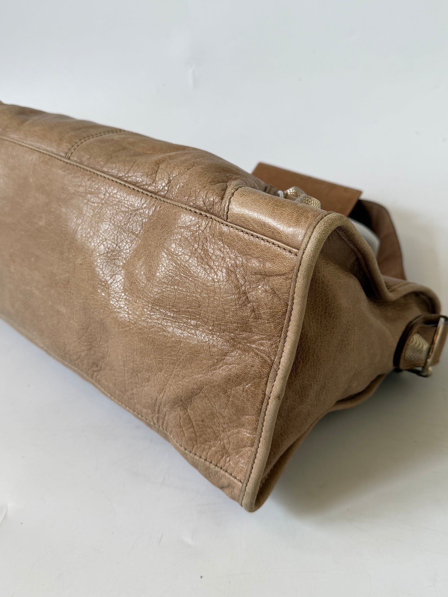 2000’s Balenciaga Brown Giant 21 Silver Hardware City Bag