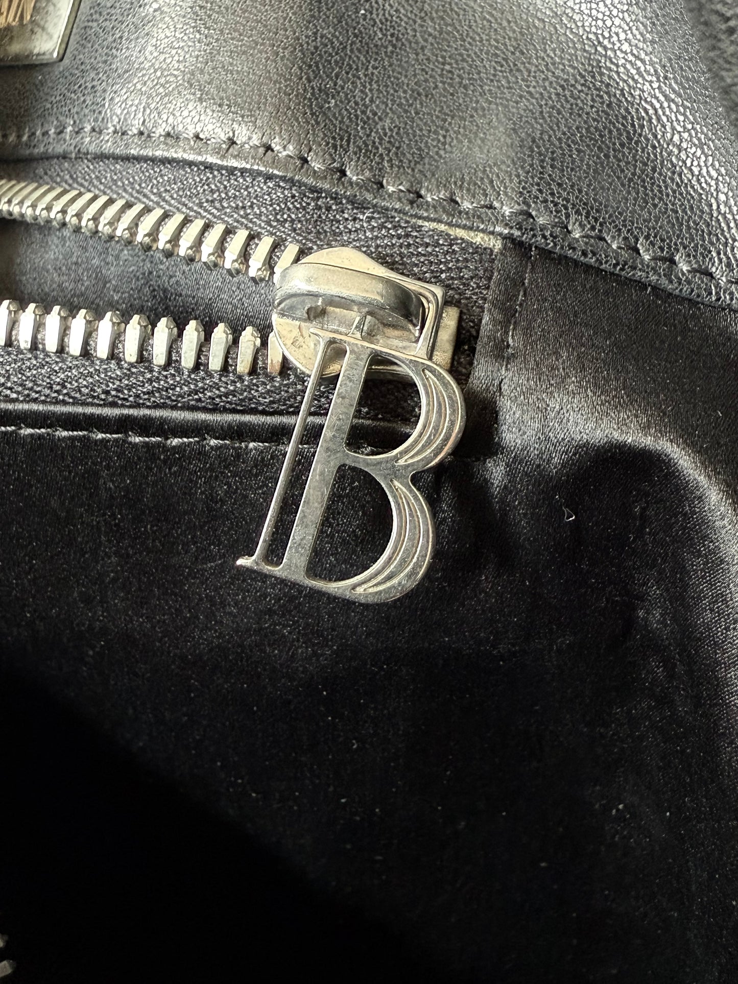 Balmain by Decarnin AW10 Black Leather Large Zipper Bag