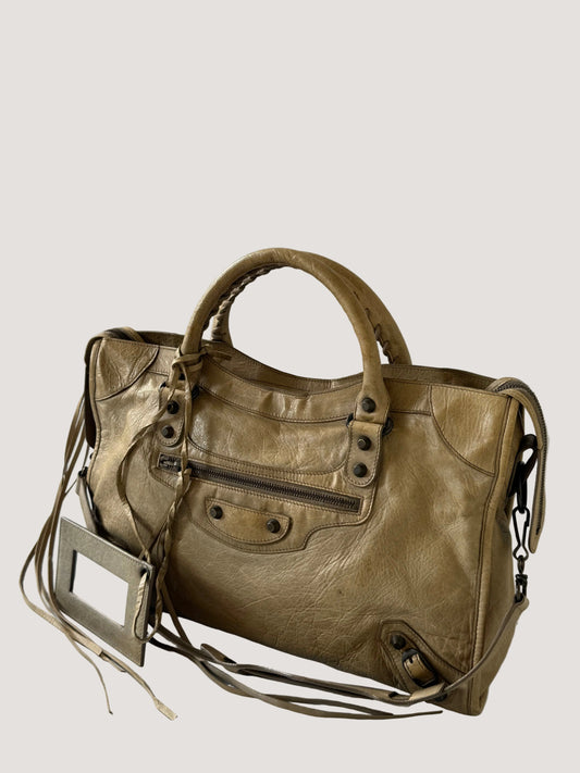 2000’s Balenciaga Dune Lambskin Leather Motorcycle City Bag