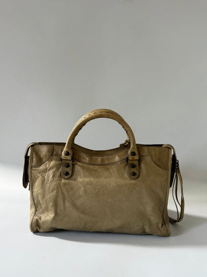 2000’s Balenciaga Dune Lambskin Leather Motorcycle City Bag