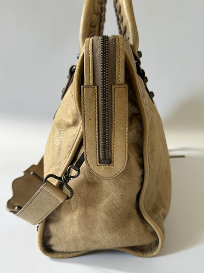 2000’s Balenciaga Dune Lambskin Leather Motorcycle City Bag
