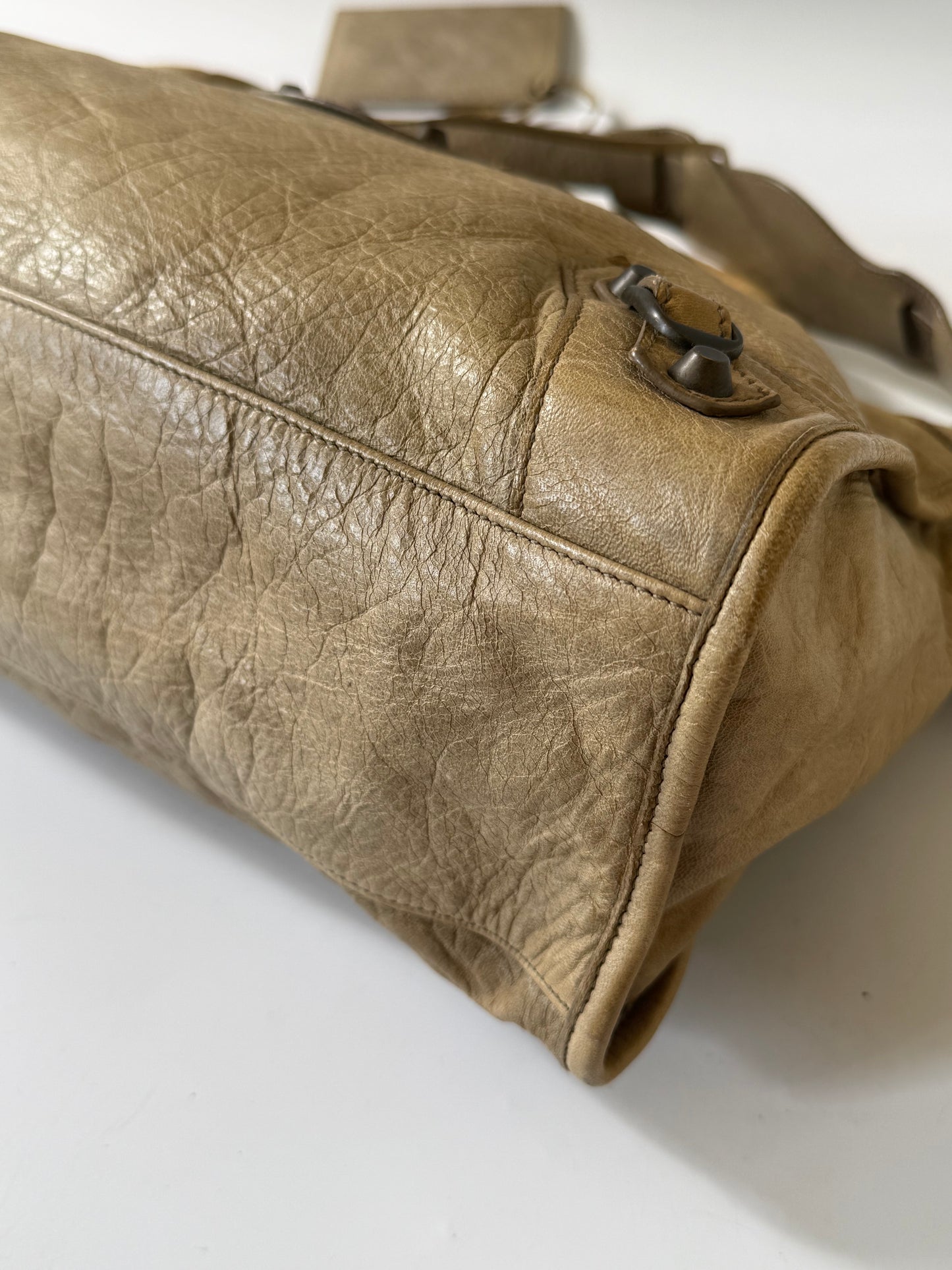 2000’s Balenciaga Dune Lambskin Leather Motorcycle City Bag