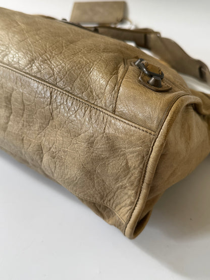 2000’s Balenciaga Dune Lambskin Leather Motorcycle City Bag