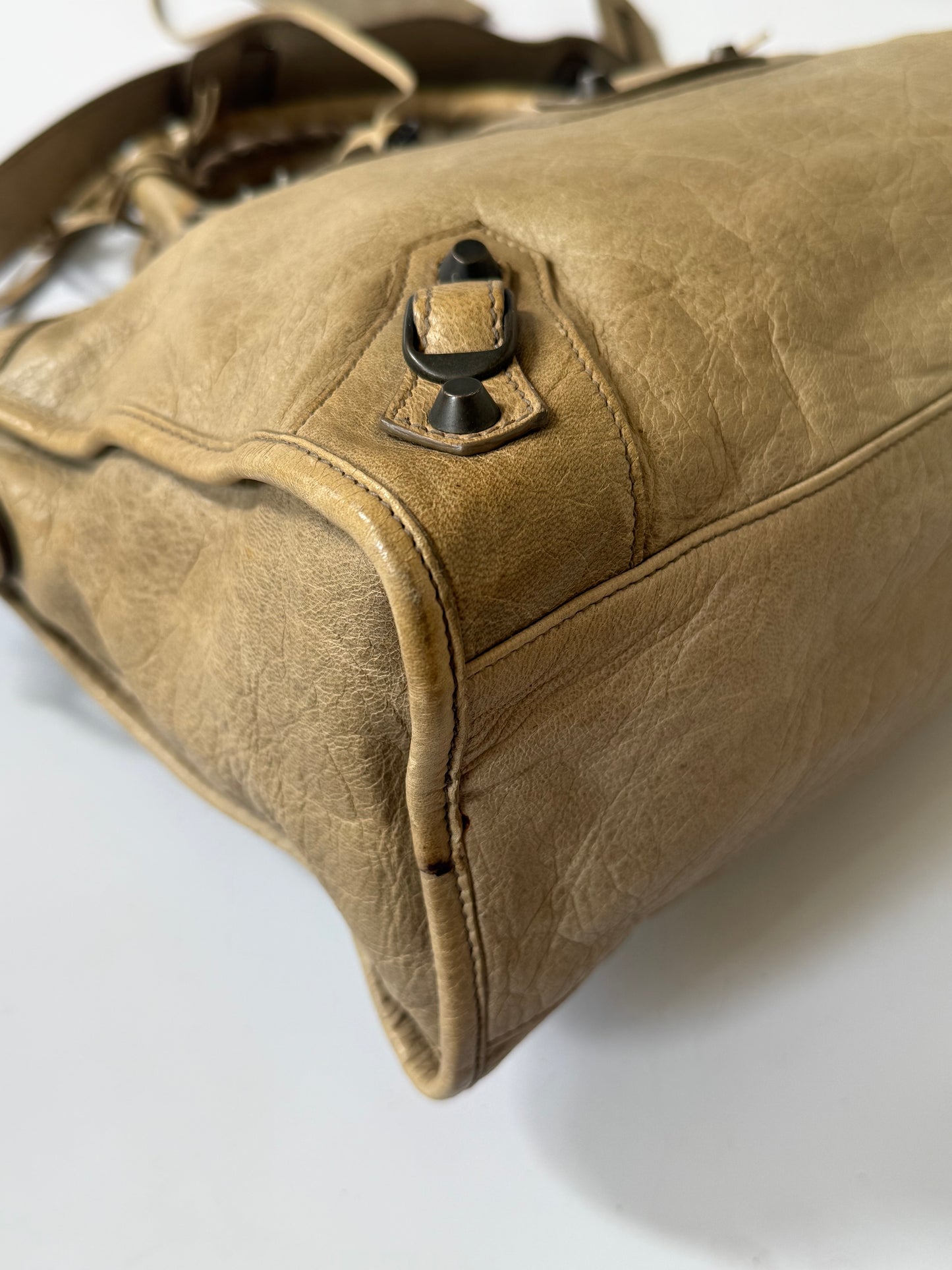 2000’s Balenciaga Dune Lambskin Leather Motorcycle City Bag