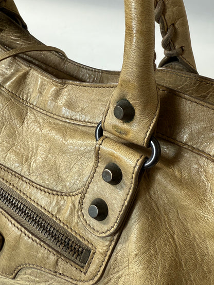 2000’s Balenciaga Dune Lambskin Leather Motorcycle City Bag