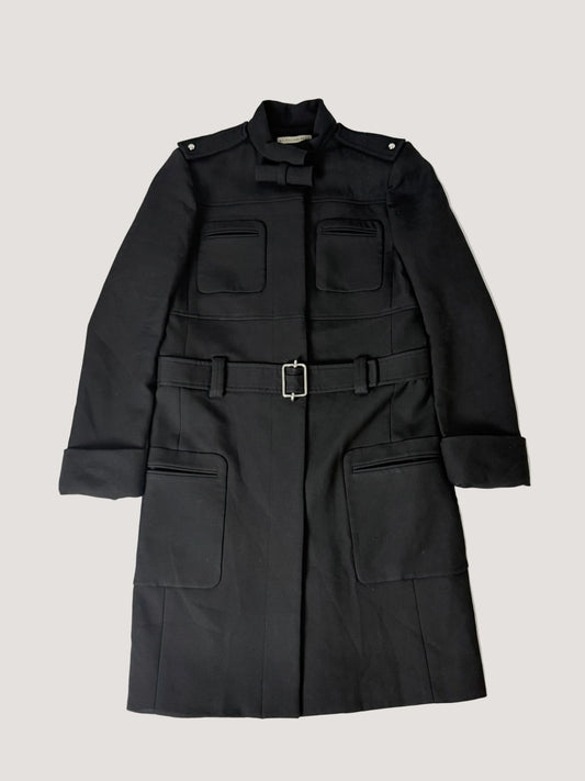AW2005 Balenciaga Long Premium Wool Black Trench Coat