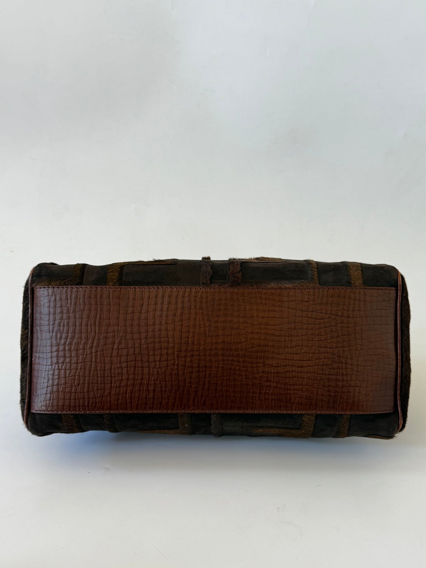 Fendi Zucca Pony Hair Du Jour Bag