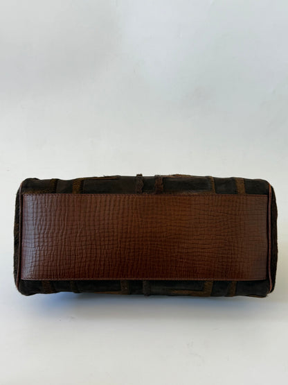 Fendi Zucca Pony Hair Du Jour Bag