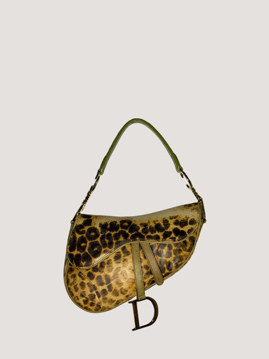 Christian Dior 2000 F/W Leopard Print Saddle Bag