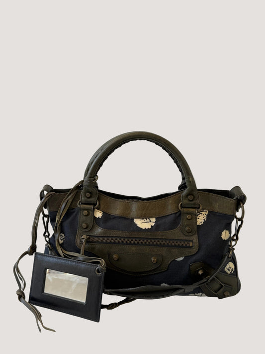 Balenciaga Dark Blue Snow Flake City Bag