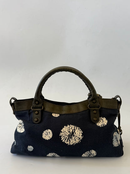 Balenciaga Dark Blue Snow Flake City Bag