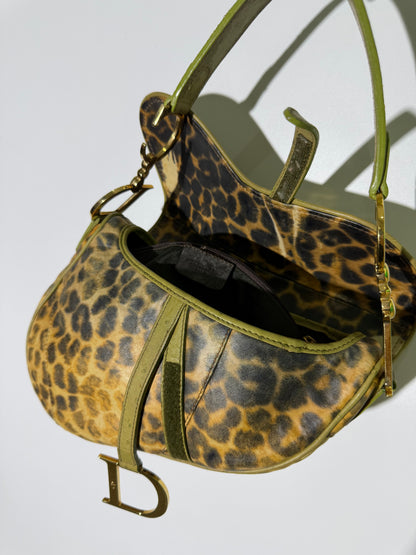 Christian Dior 2000 F/W Leopard Print Saddle Bag
