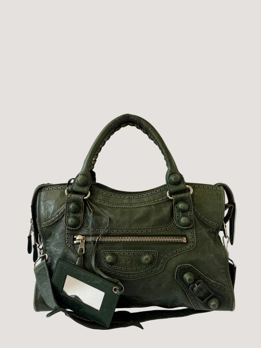 Balenciaga Cypress Leather Giant Brogues City Bag
