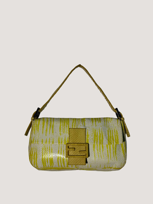 Vintage Fendi Yellow Python Baguette