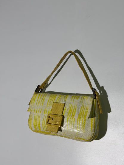 Vintage Fendi Yellow Python Baguette
