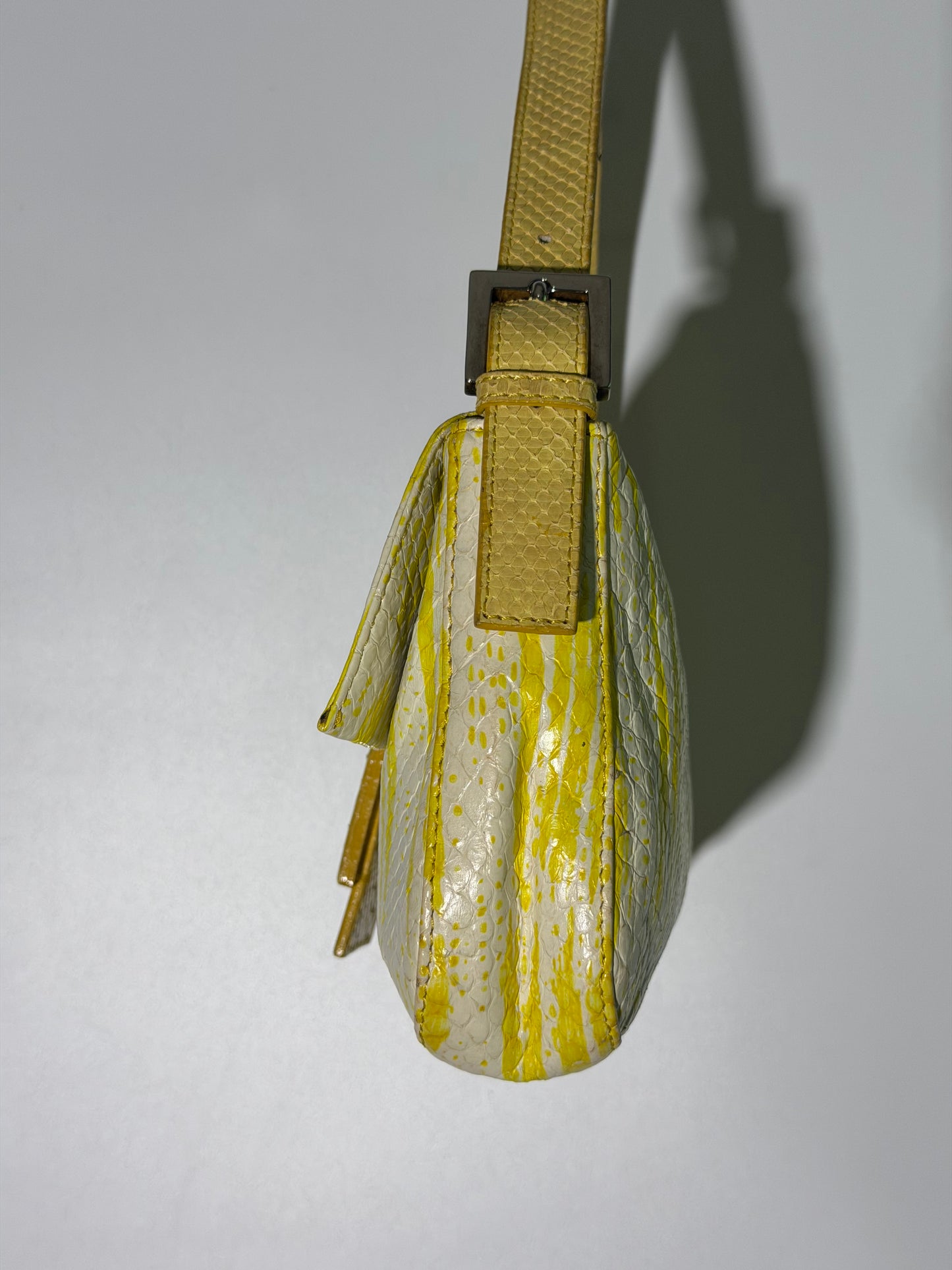 Vintage Fendi Yellow Python Baguette