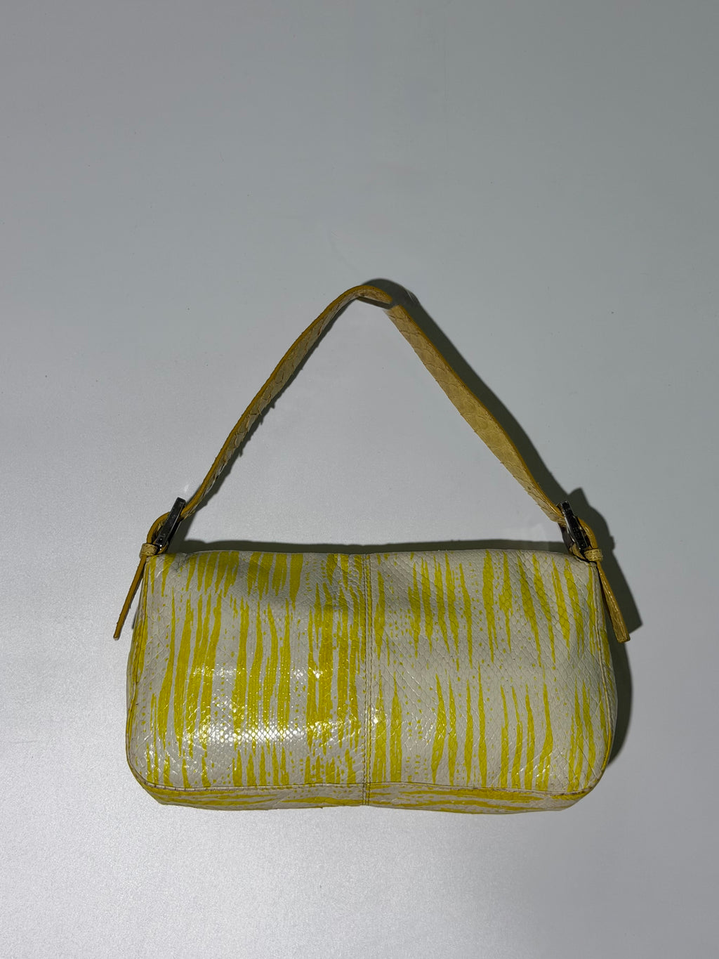 Vintage Fendi Yellow Python Baguette