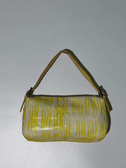 Vintage Fendi Yellow Python Baguette