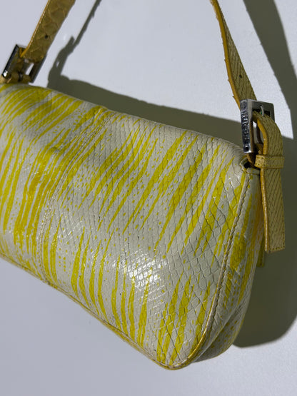 Vintage Fendi Yellow Python Baguette