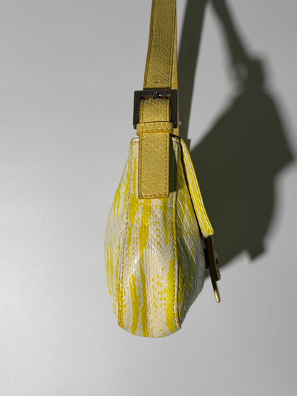 Vintage Fendi Yellow Python Baguette
