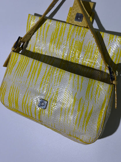 Vintage Fendi Yellow Python Baguette