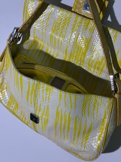 Vintage Fendi Yellow Python Baguette