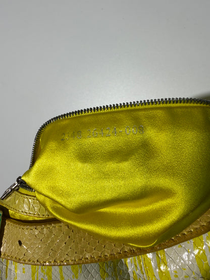 Vintage Fendi Yellow Python Baguette
