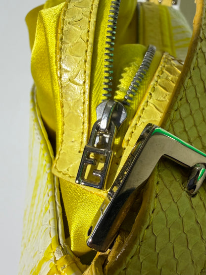 Vintage Fendi Yellow Python Baguette