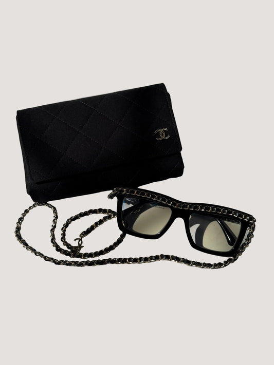 Chanel Rectangular Coco Mark Chain Sunglasses