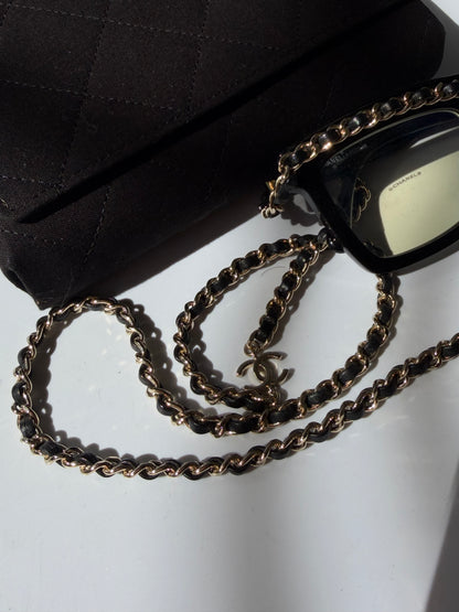 Chanel Rectangular Coco Mark Chain Sunglasses
