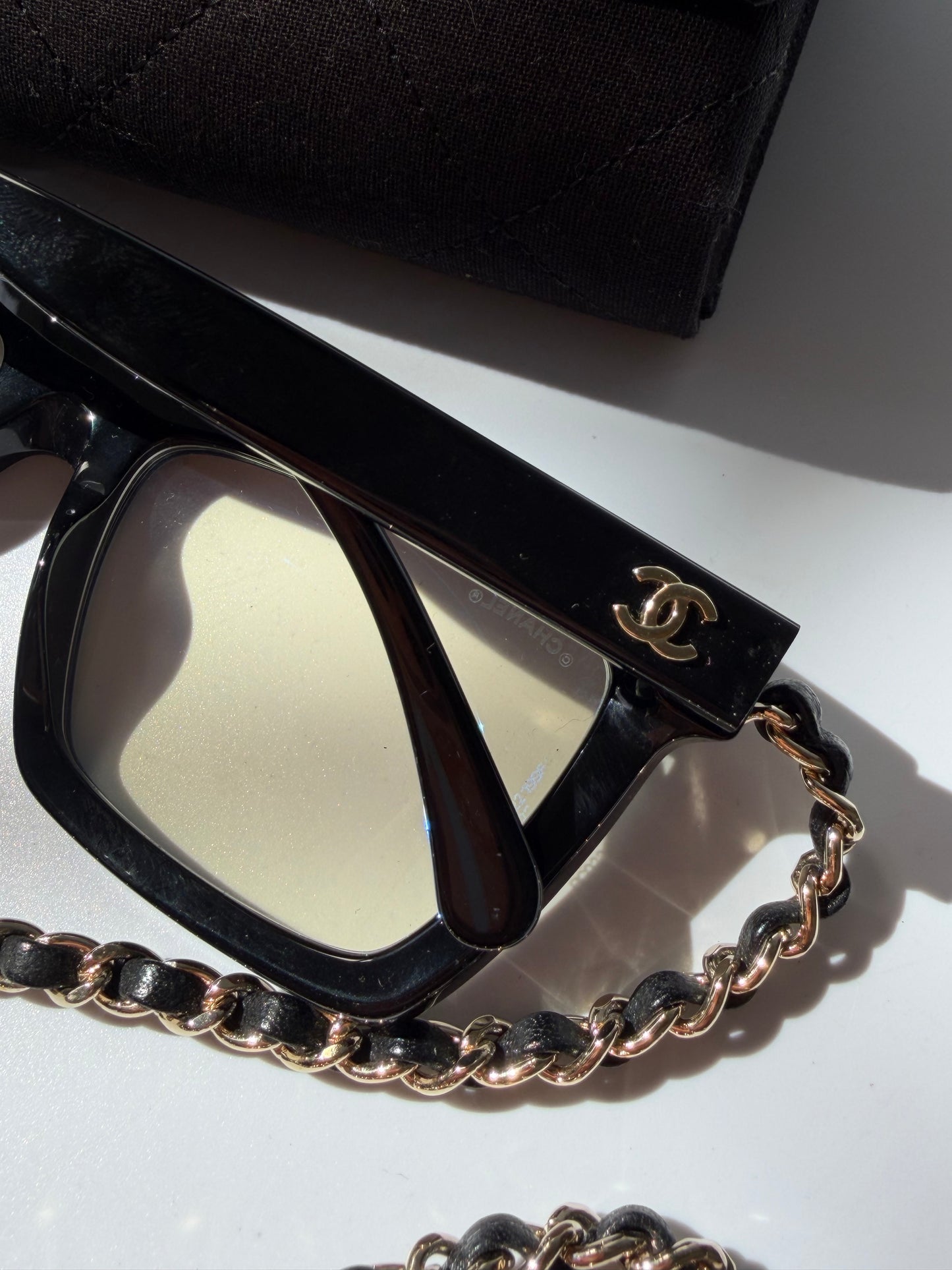 Chanel Rectangular Coco Mark Chain Sunglasses