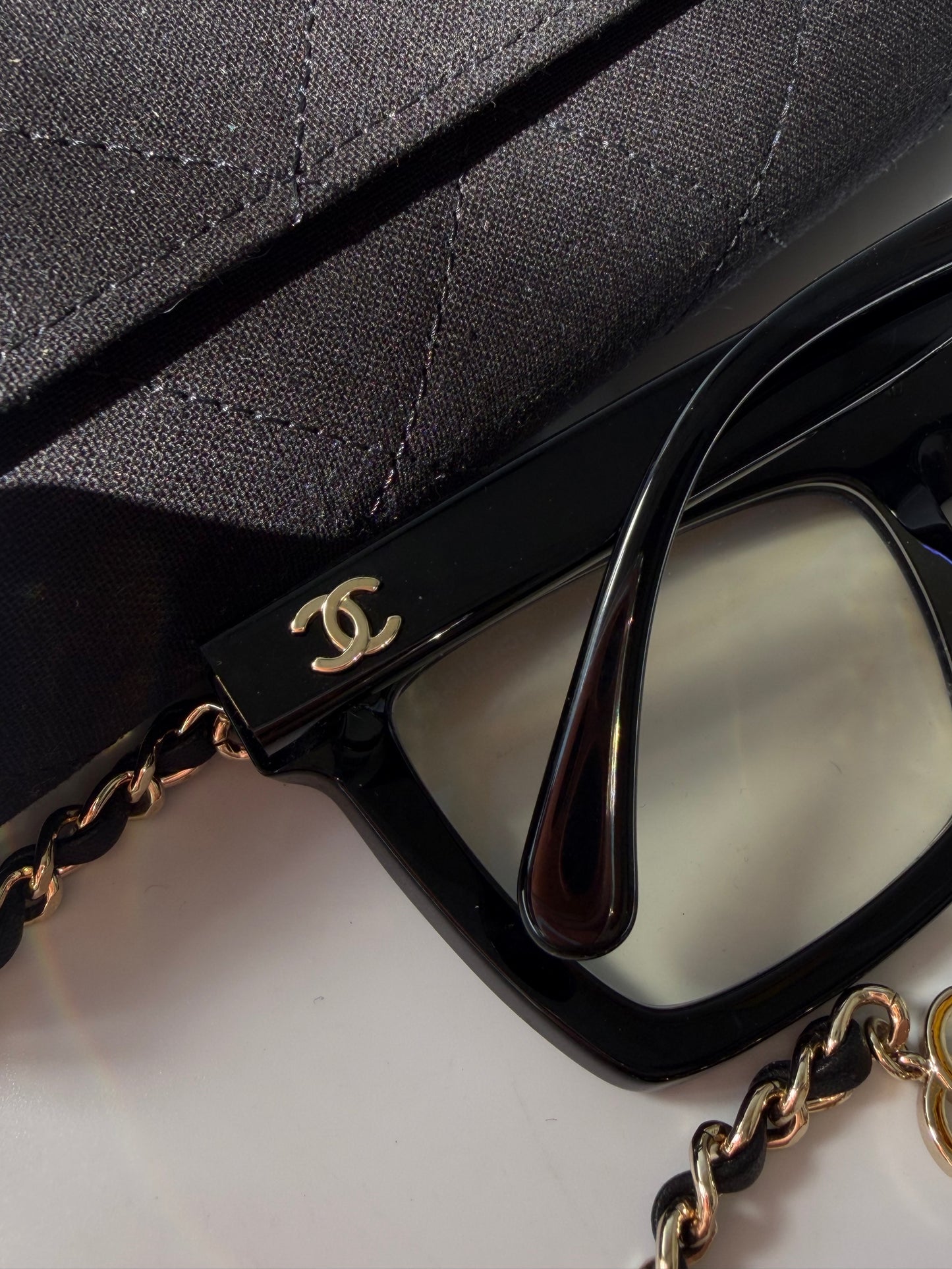 Chanel Rectangular Coco Mark Chain Sunglasses