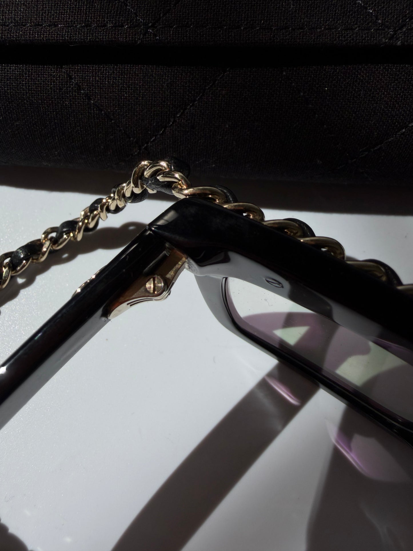 Chanel Rectangular Coco Mark Chain Sunglasses