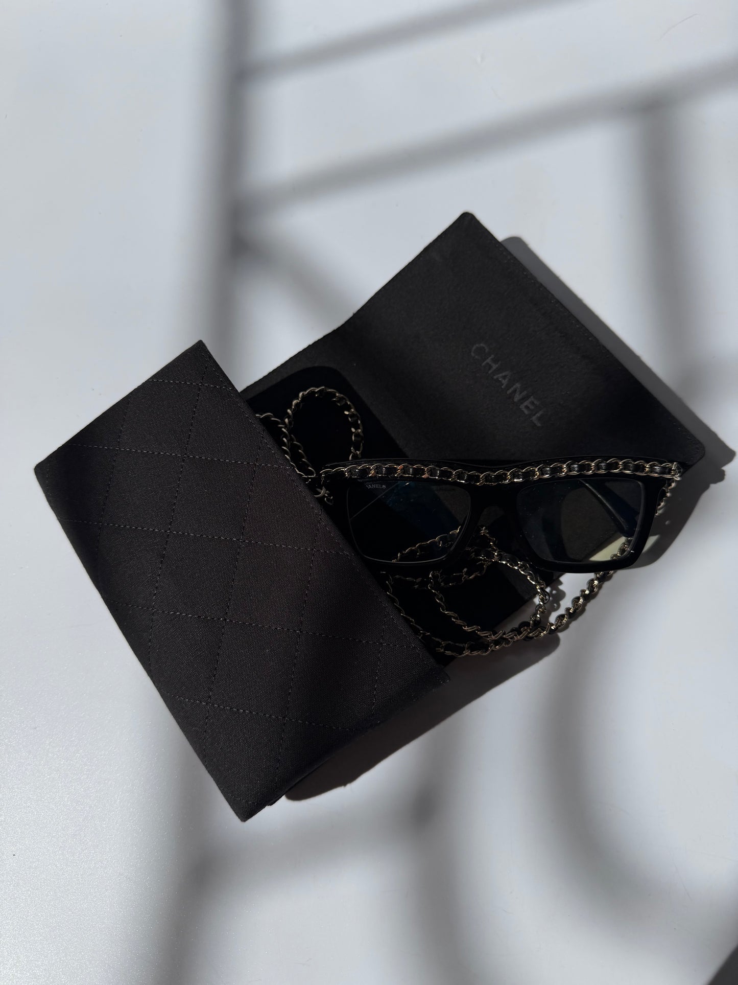 Chanel Rectangular Coco Mark Chain Sunglasses