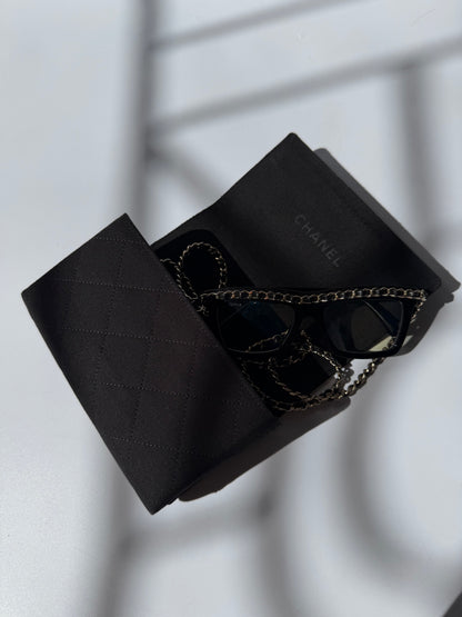 Chanel Rectangular Coco Mark Chain Sunglasses