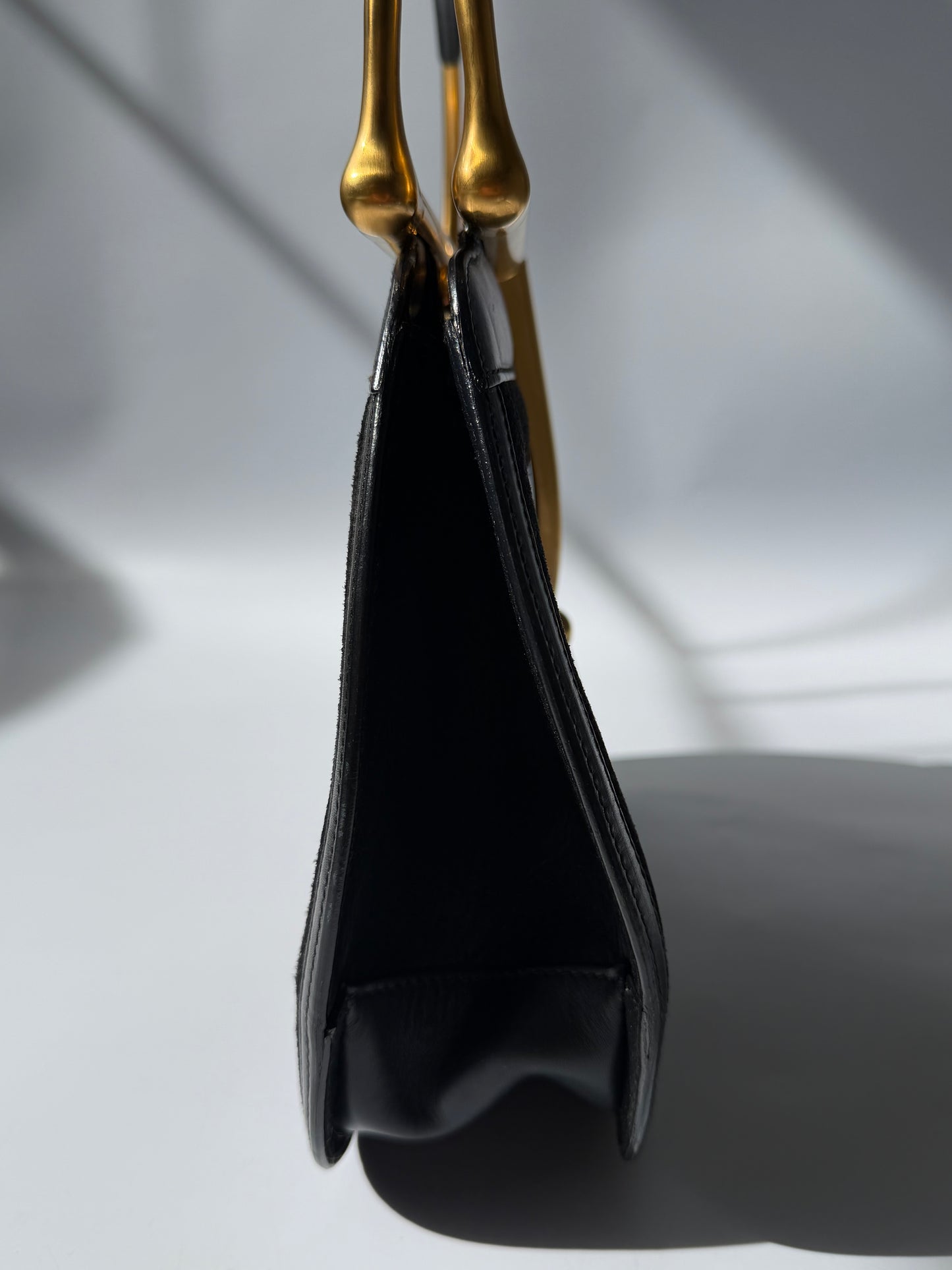 Rare Gucci Tom Ford 2000s Snaffle Horsebit Suede Leather Bag